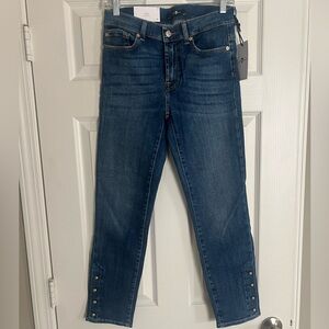 7 For All Mankind Medium Blue Cropped Jeans